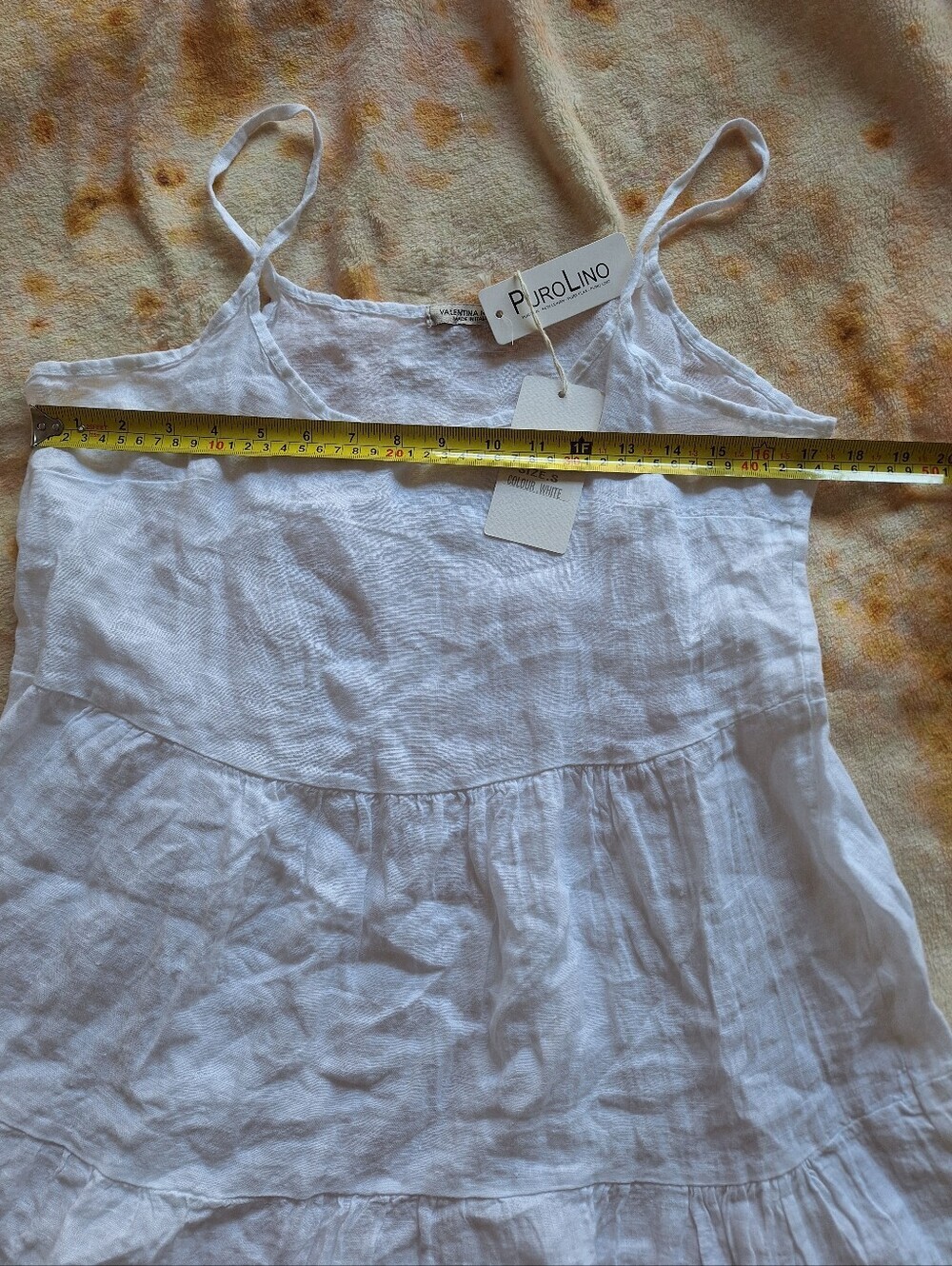Valentina Naldi PUROLINO NWT White Italian Linen Tiered Dress S - Picture 6 of 8